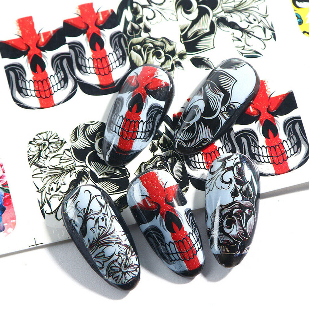 Halloween Nail Art Stickers Skeleton Decals Nails Foil Manicure Decoration