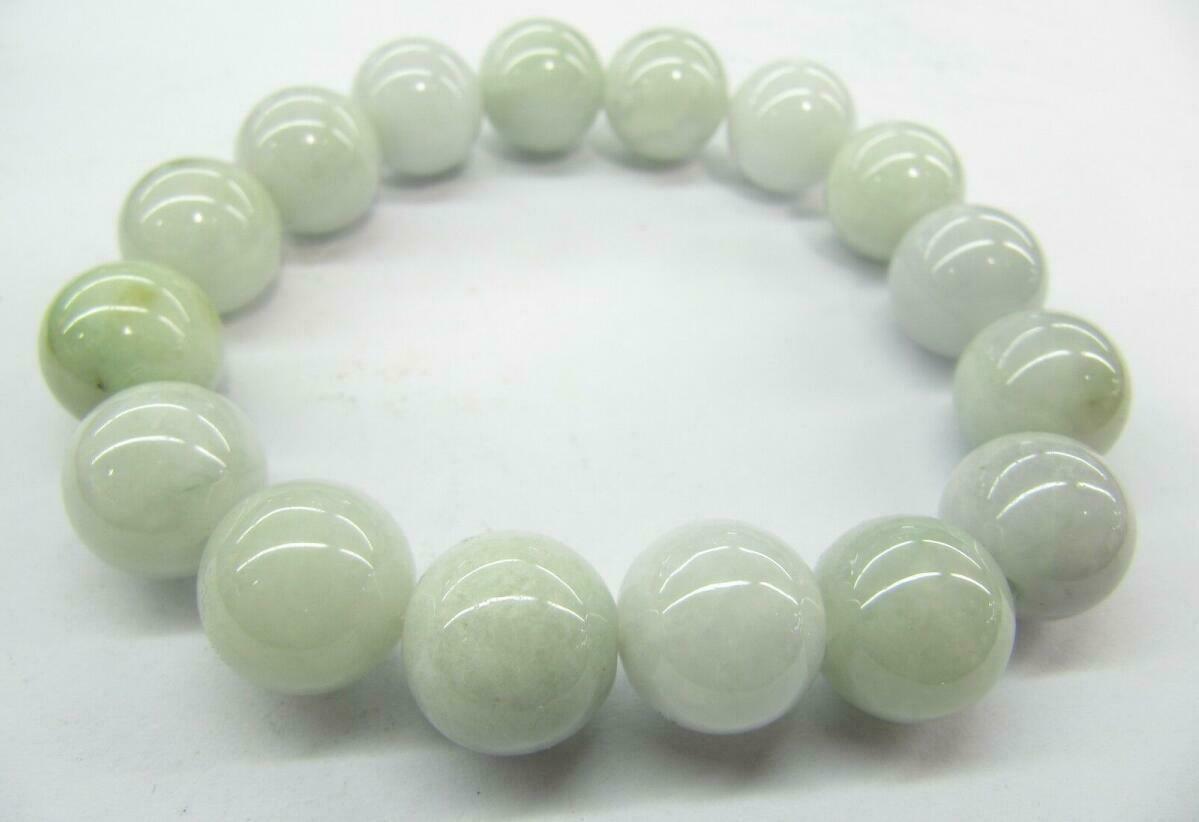 Natural Certified Grade A Jade (jadeite) 13-14mm Round Beads Bracelet