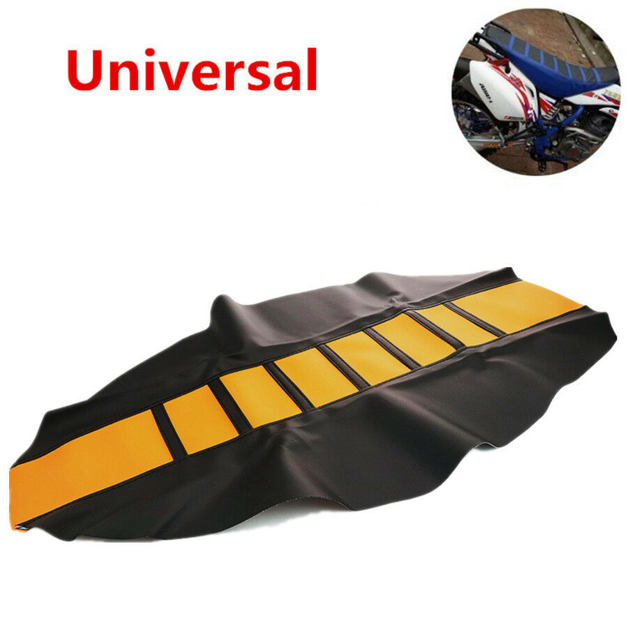 Universal Leather Gripper Soft Dirt Bike Motorcycle Seat Cover Rib Skin Rubber