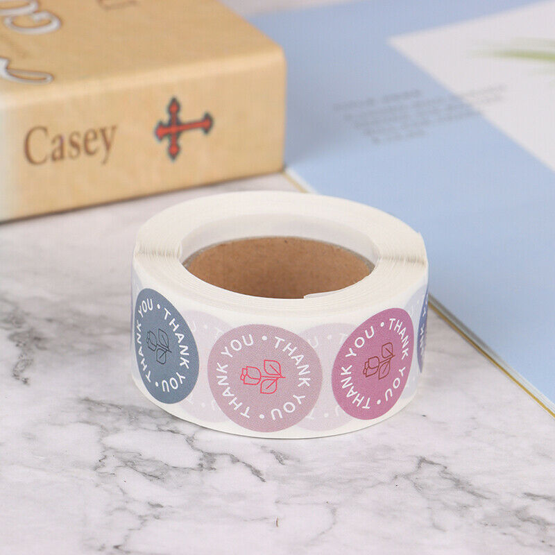 500 labels roll flower thank you stickers scrap booking for gift decorati.l8
