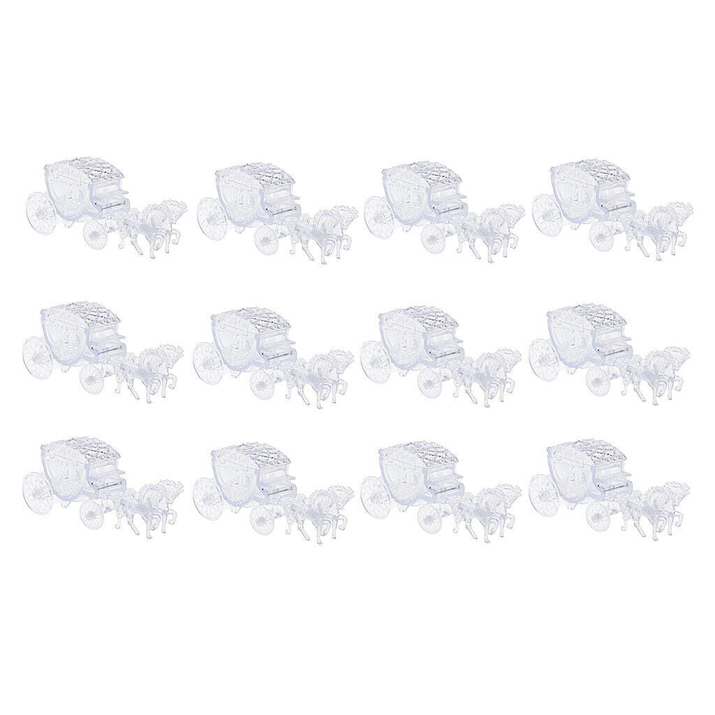 12Pcs Crystal Horse Clear Shape Candy Plastic Boxes Creative Solid Color Wedding