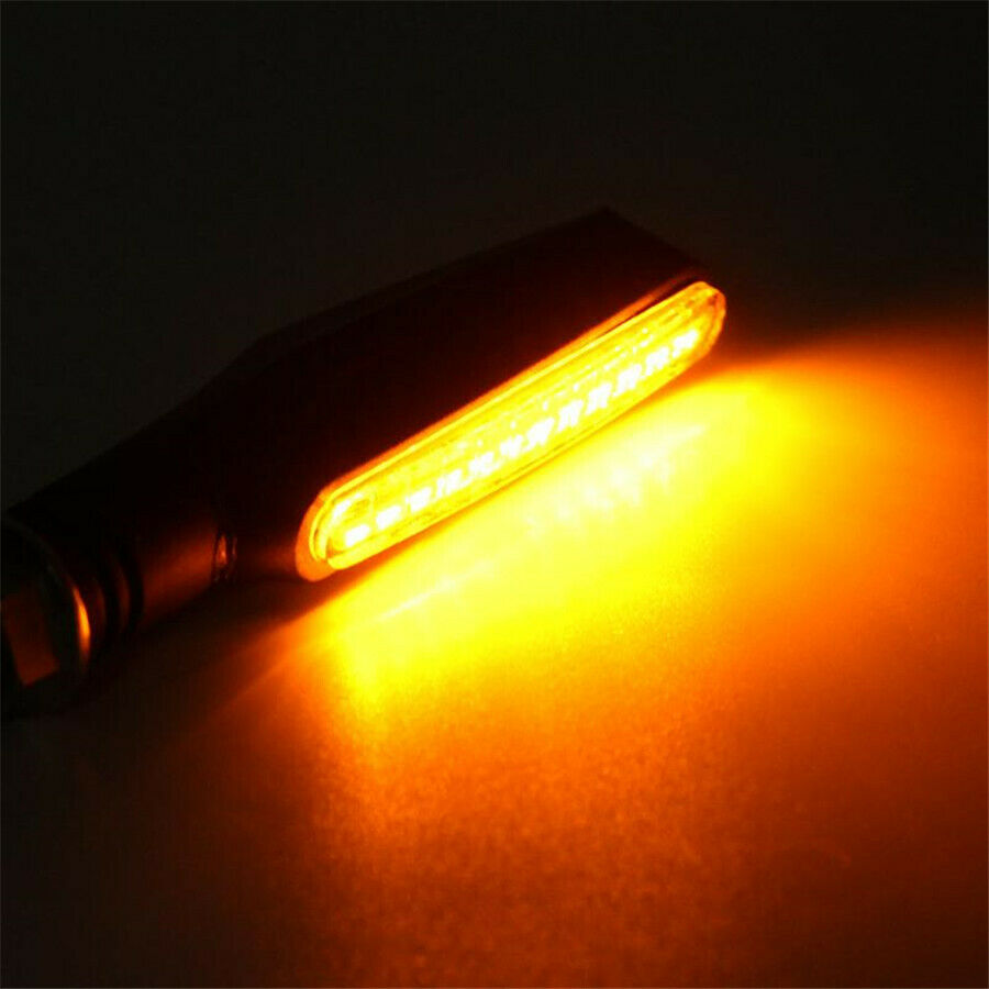 2* Flowing Water Motorcycle Motorbike 12 LED Turn Signal Indicator Light rubber