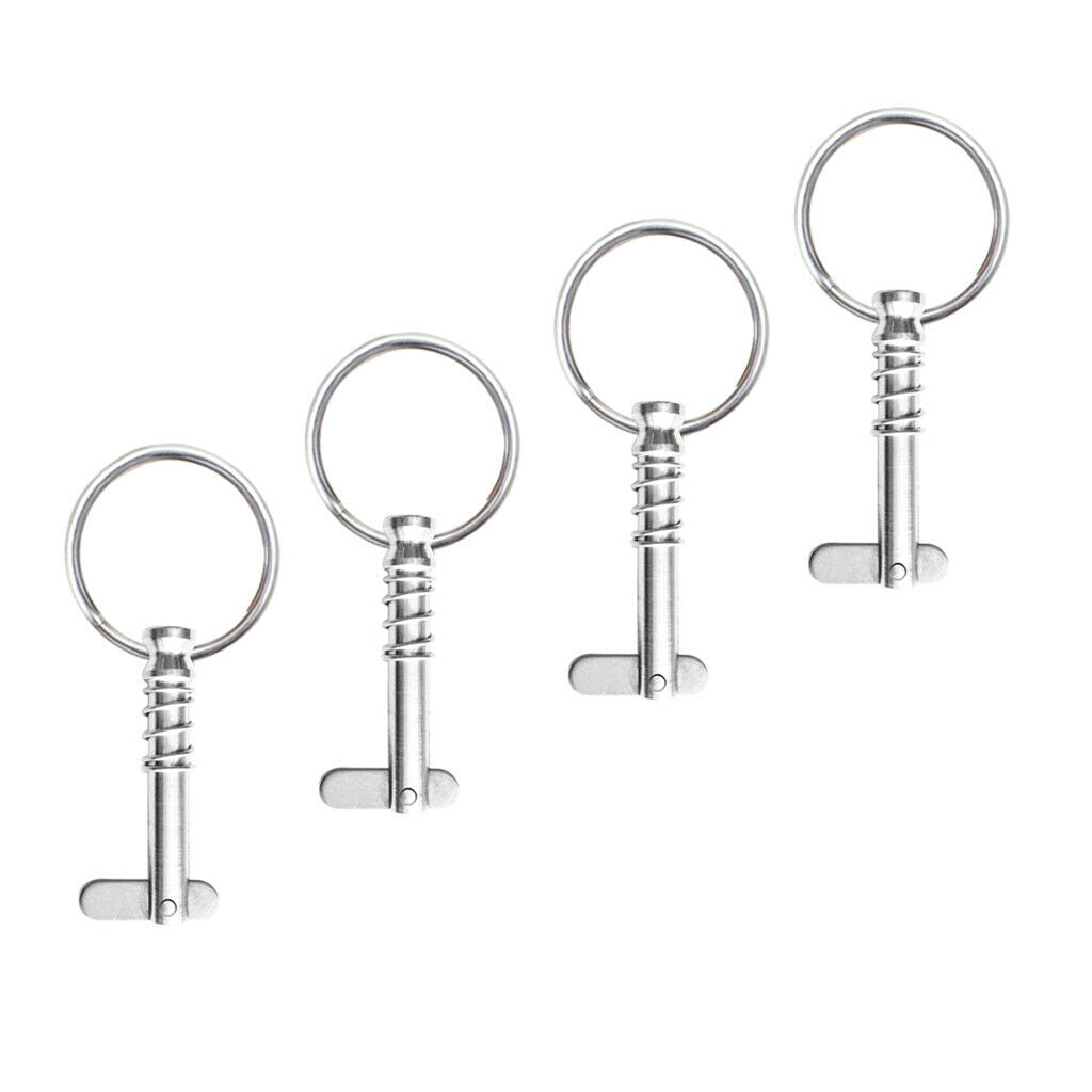 4 Packs 316 Stainless Steel Quick Release Pin 1/4" Boat Bimini Top Fitting