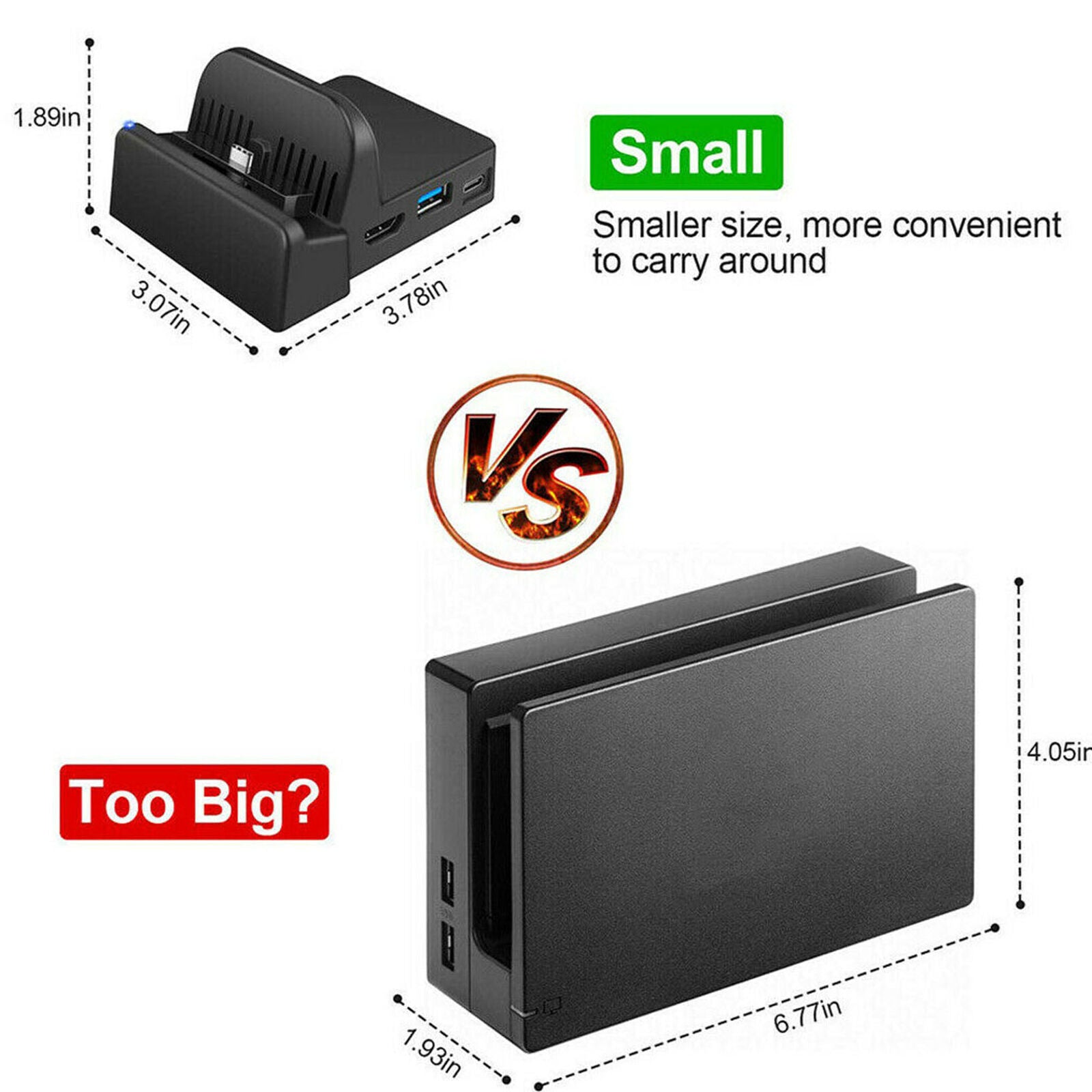 Adapter HDMI TV Docking Station for Nintendo Switch Replacement Charging Dock
