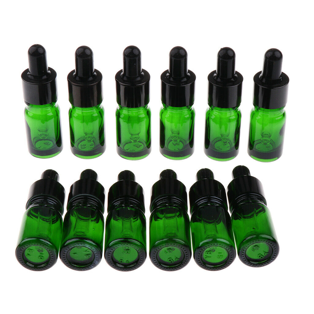 24 PCS 5ml/10ml Empty Essential Oil Bottle Glass Liquid Aromatherapy Dropper