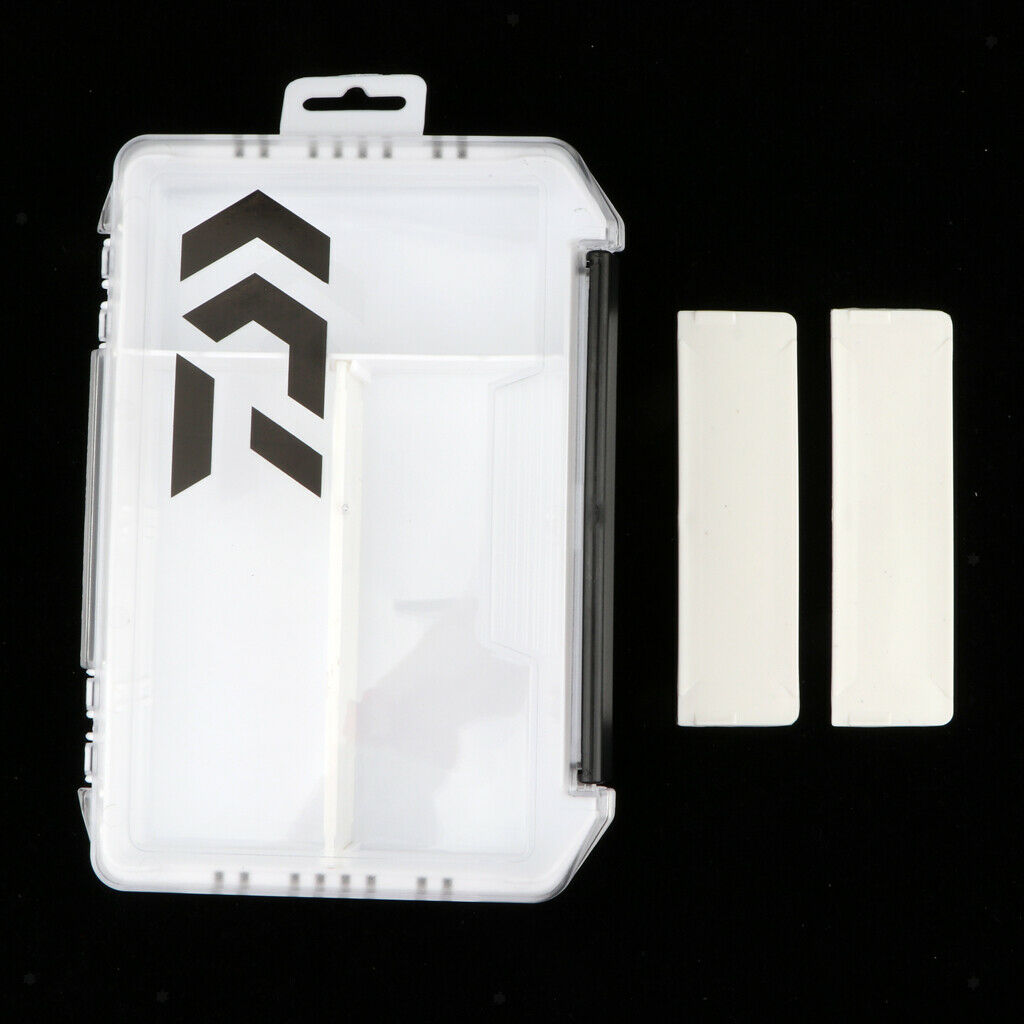 2X Plastic Fishing Lures Baits Tackle Storage Container Organizer Box L White
