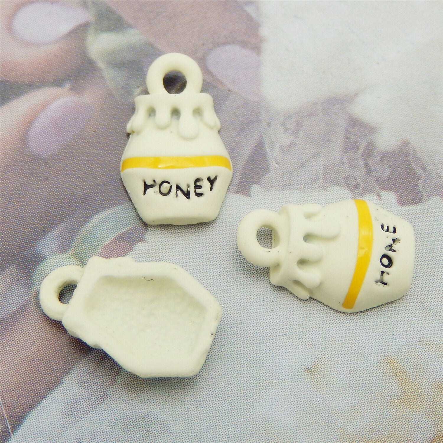 16PCS Multi-Color Alloy Honey Jar Pot Charms Pendant Jewelry DIY Findings 12x8mm