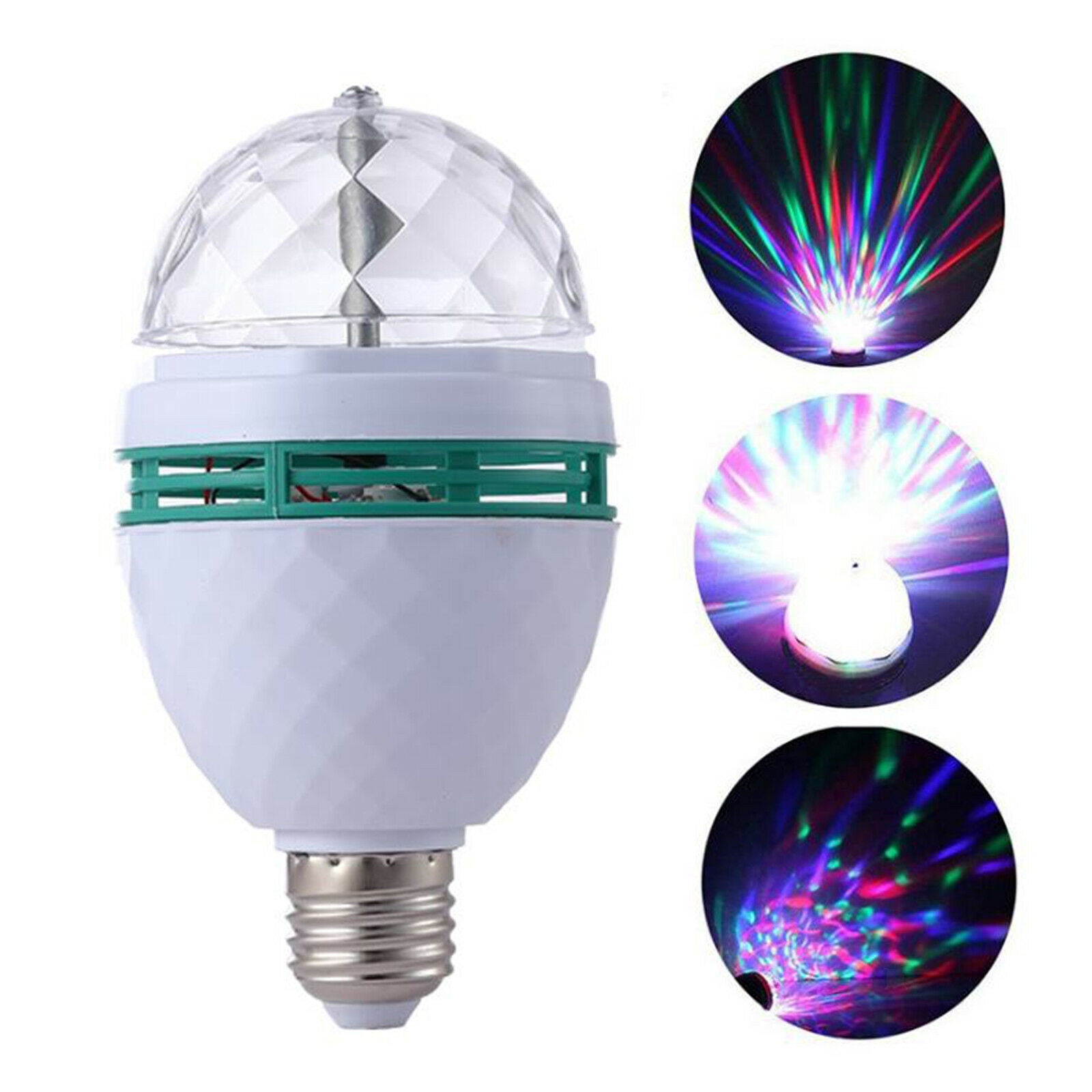 RGB Rotating Crystal Ball Bulb Lamp Home Outdoor Ornaments Stage Lights 6W