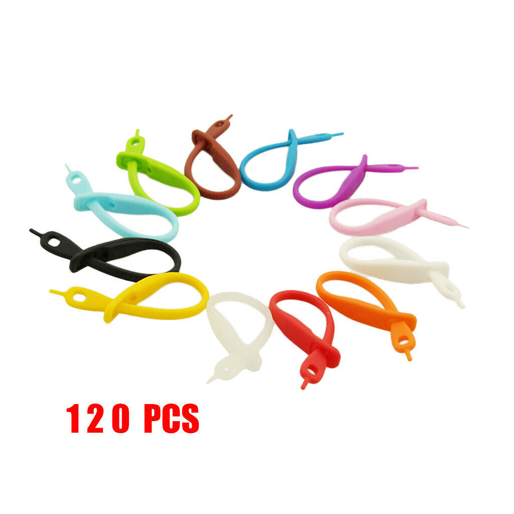 120pcs Silicone Glass Markers Glass Markers Pendants Strips for Weinglas Glass