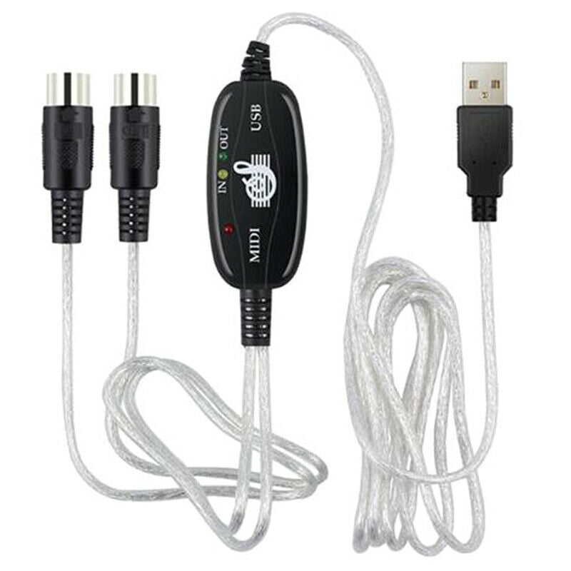 USB IN-OUT MIDI Interface Cable Converter to PC Music Keyboard Adapter CoDEAU