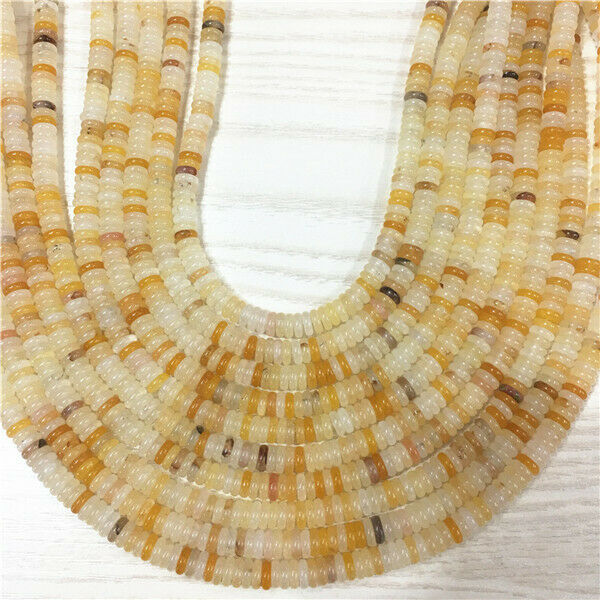 1 Strand/180Pcs 6x2mm Yellow Jade Heishi Disc Round Spacer Beads 15.5inch HH380