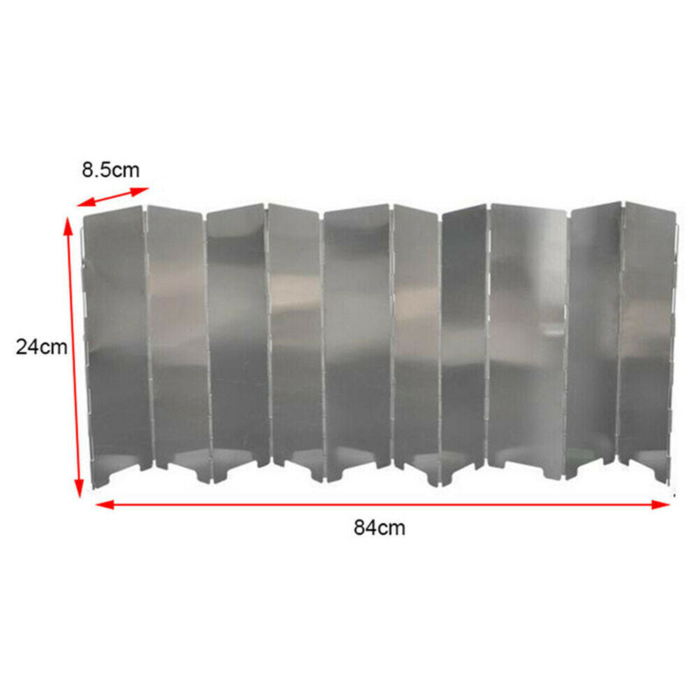 10 Plates Camp Stove Windscreen Aluminum Folding Camping Stove Wind Screen