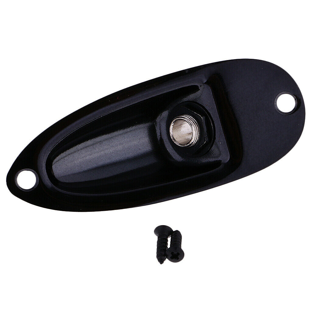 Black Metal Guitar 6.35mm Momo Boat Jack with Neckplate DIY Electric Guitar