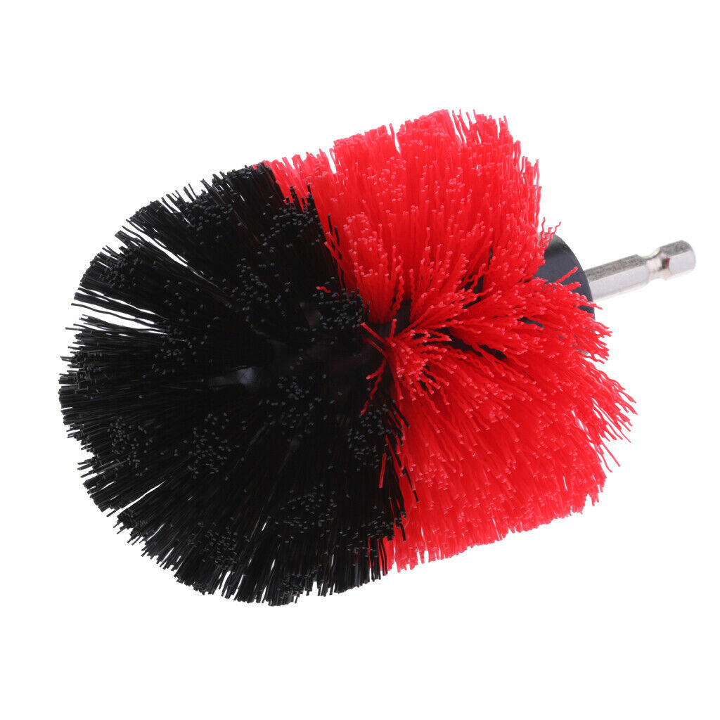 3Pcs Power Scrub Drill Cleaning Brush Set For Plastic Interiors Cleaning Red