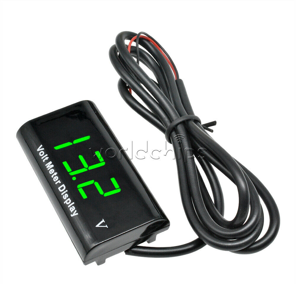 0.56" Digital Tube 12V LED Voltmeter IPX6 Waterproof AMP Volt Panel Green Fo Car