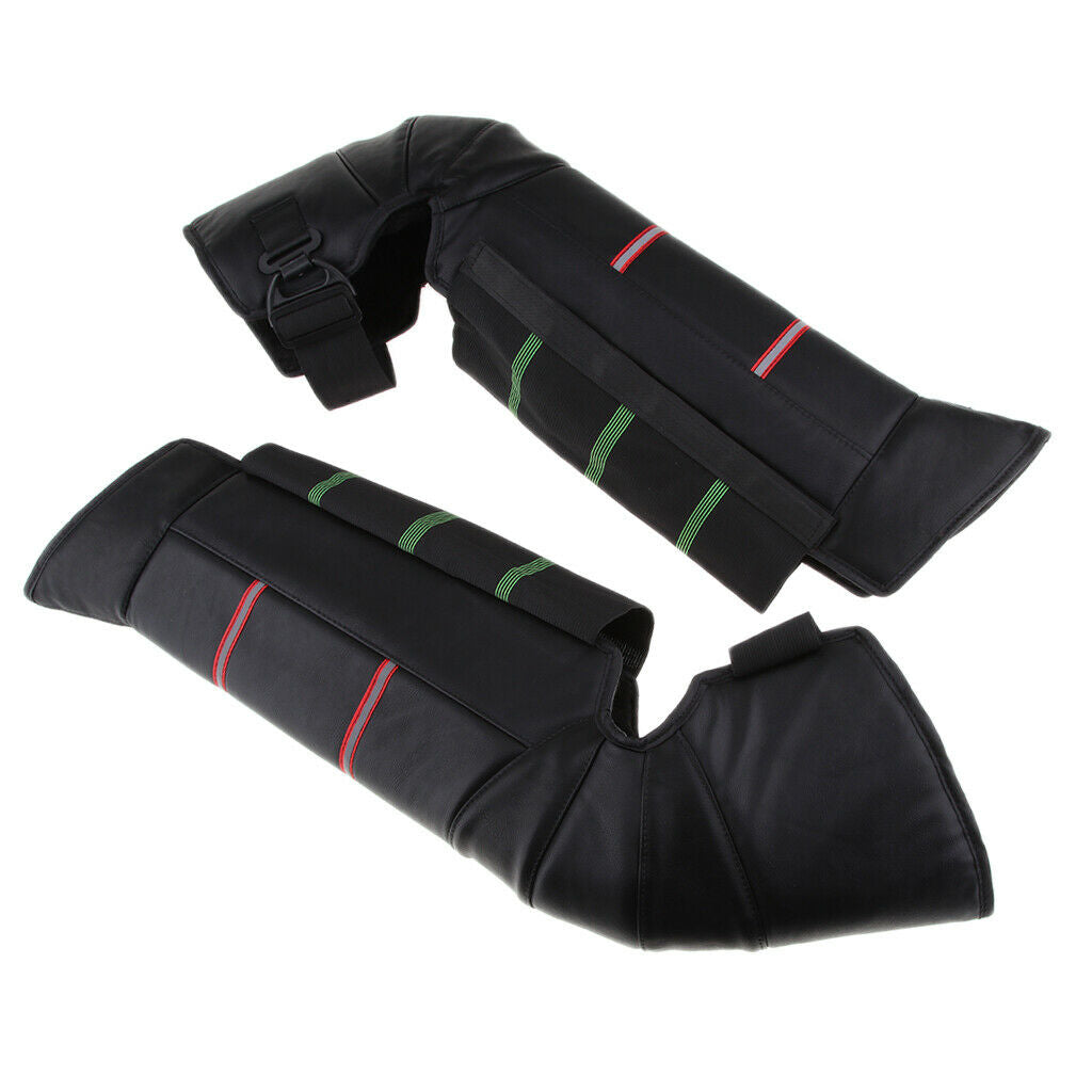 2pcs Motorcycle Riding Windproof Long Knee Warmer Plush Lining Kneepad
