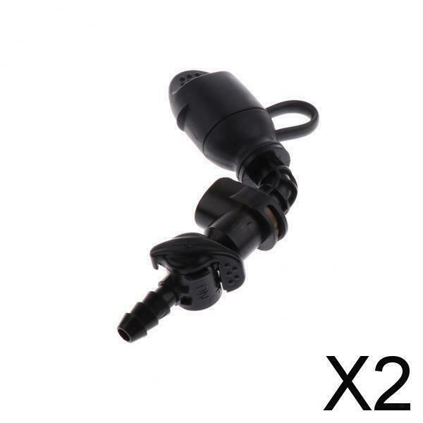 2X Water Bag Hydration Pack Bite Valve Nozzle Bladder Black 7.5x7cm 90 Degree
