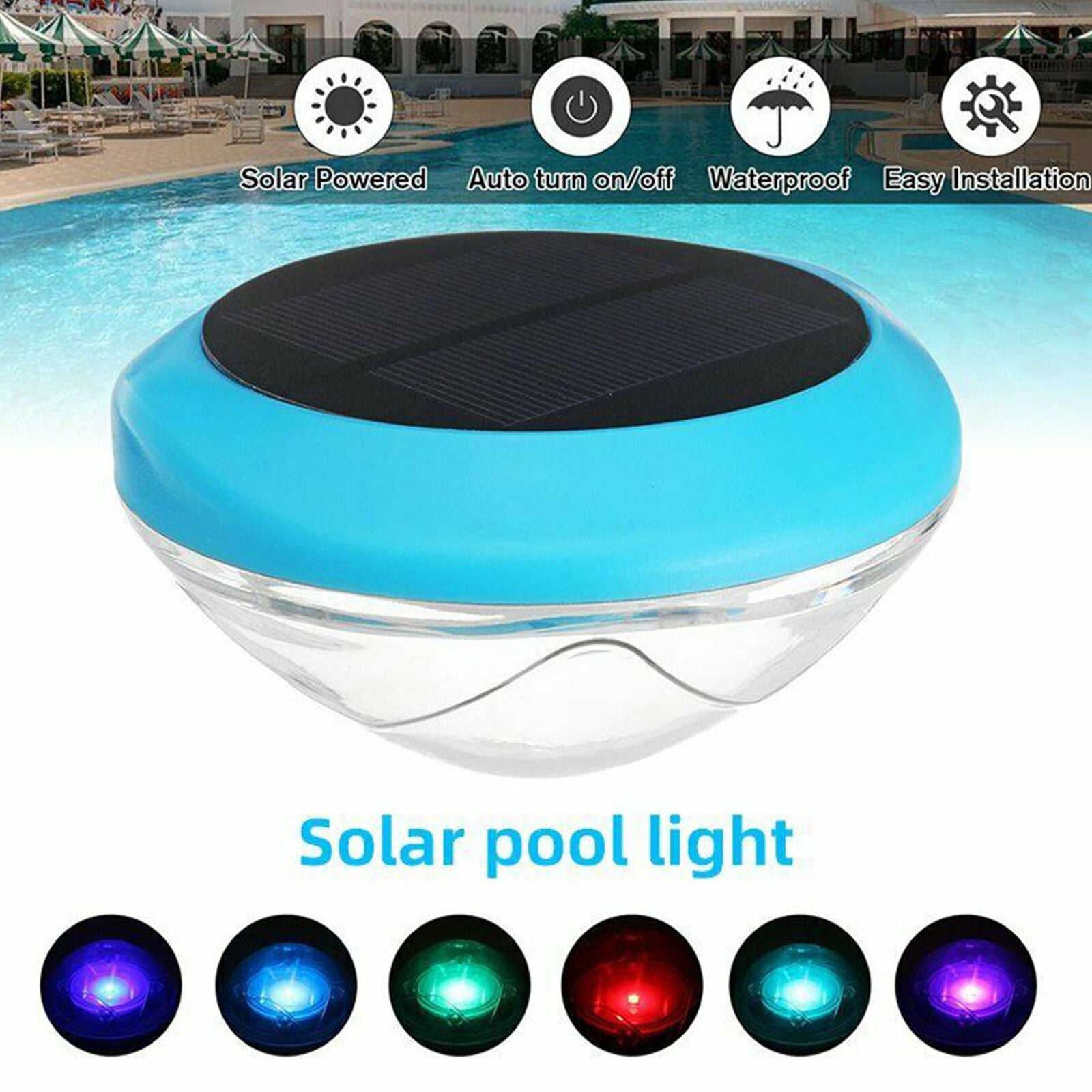 RGB Solar LED Floating Light Colorful Swimming Pool Pond Underwater Bright Lamps