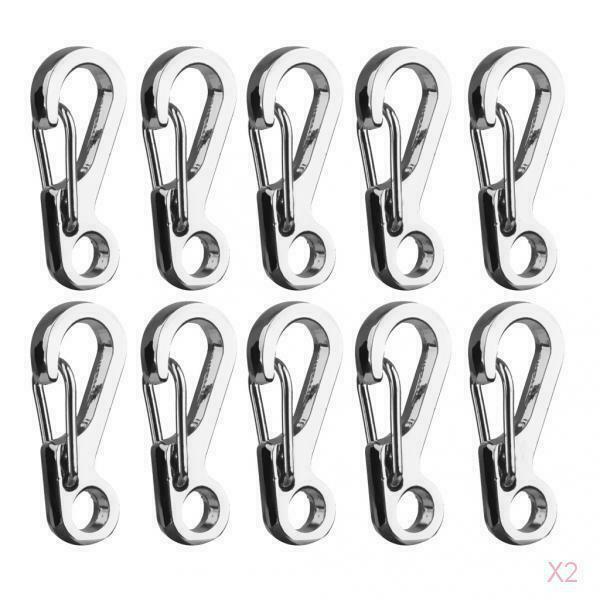 2x 10 Outdoor Snap Buckle Carabiner Camping Split Spring Lock Hook Keyring