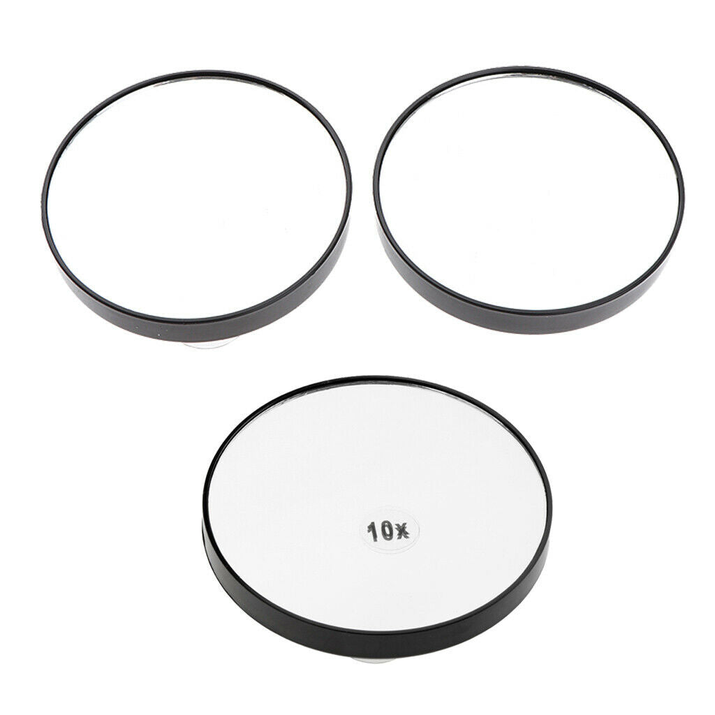 5X/10X Magnifying Suction Cup Travel Mirror for Precise Makeup Apply 3pcs