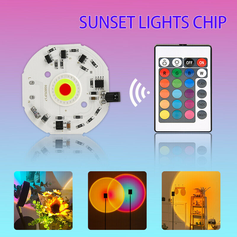 RGB Sunset light DIY LED COB Chip For Home Bedroom Wall Decoration 220V 15W