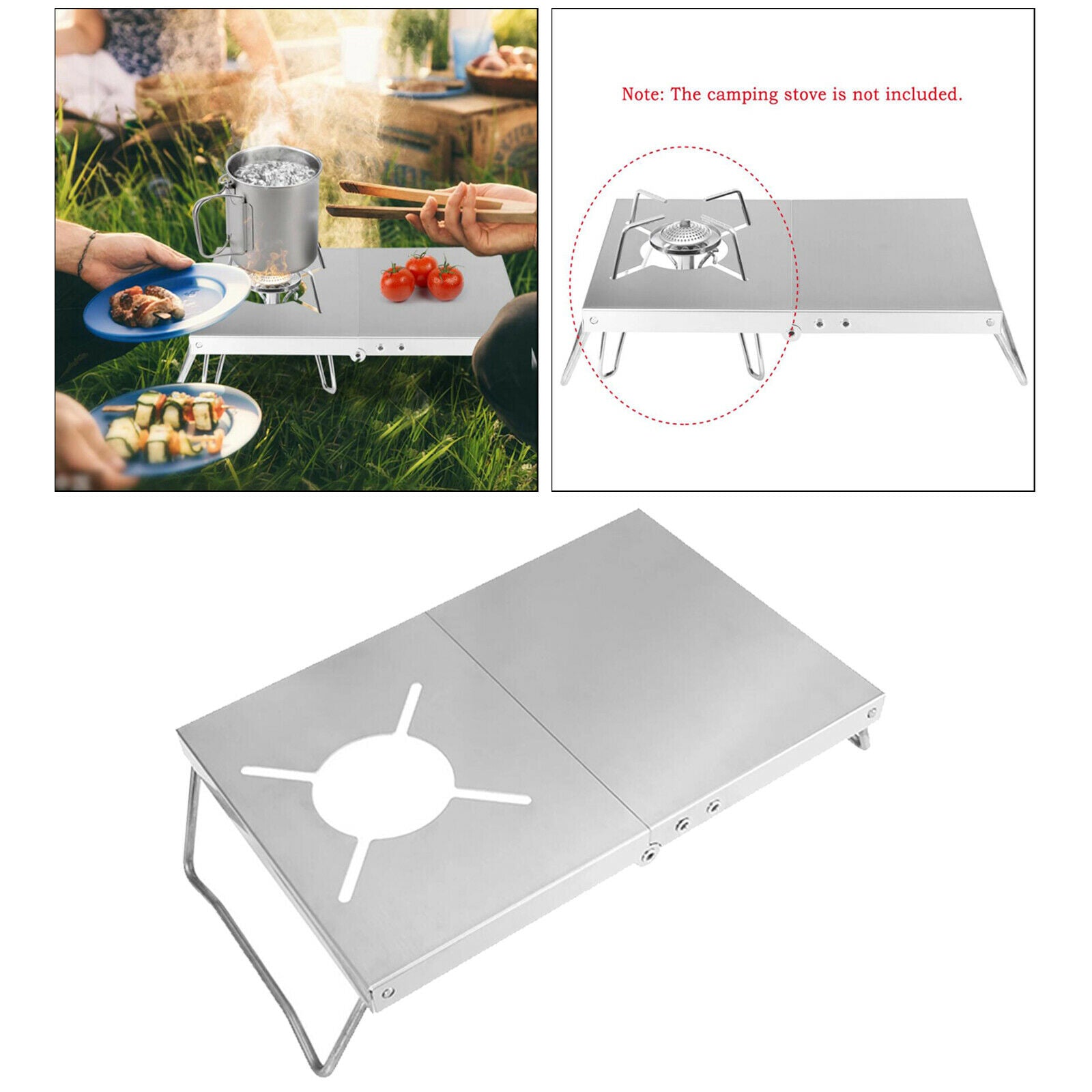 Outdoor Folded Table Camping Gas Stove Stand Holder BBQ Desk Hiking Supplies