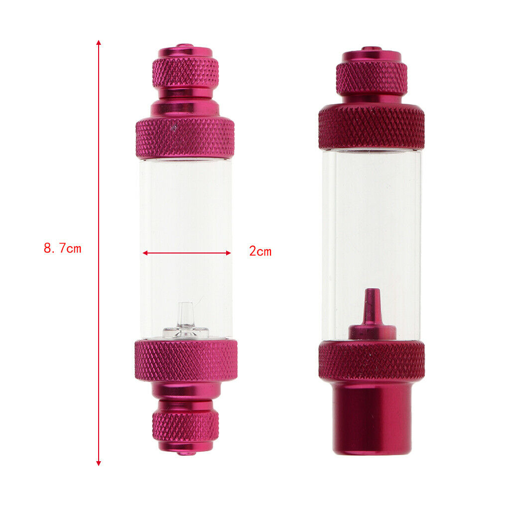 Aquarium Aluminum Bubble Counter with Check Valve for Co2 Diffuser Double Head