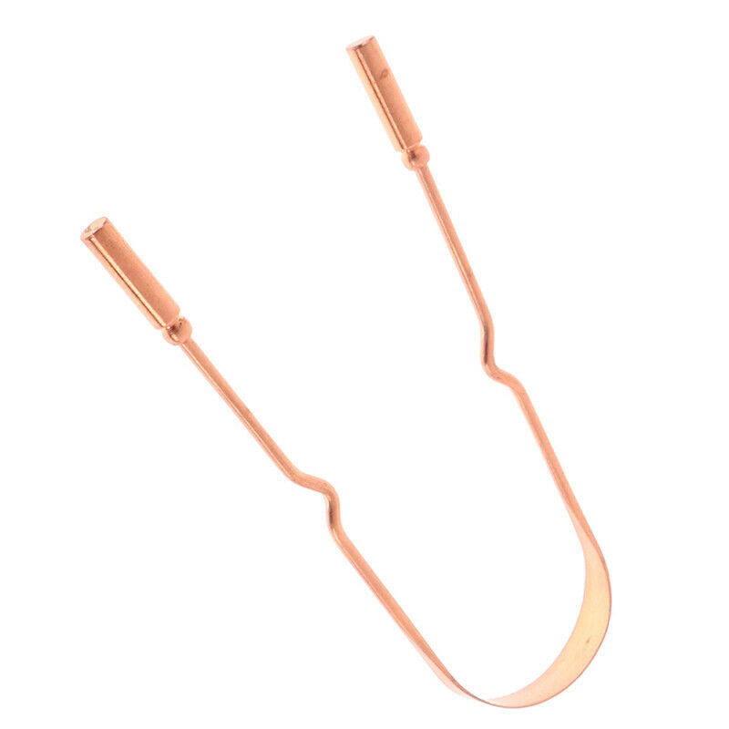 Pure Copper Tongue Scraper Oral Cleaner Brush Fresh Cleaning Hygiene Care.l8