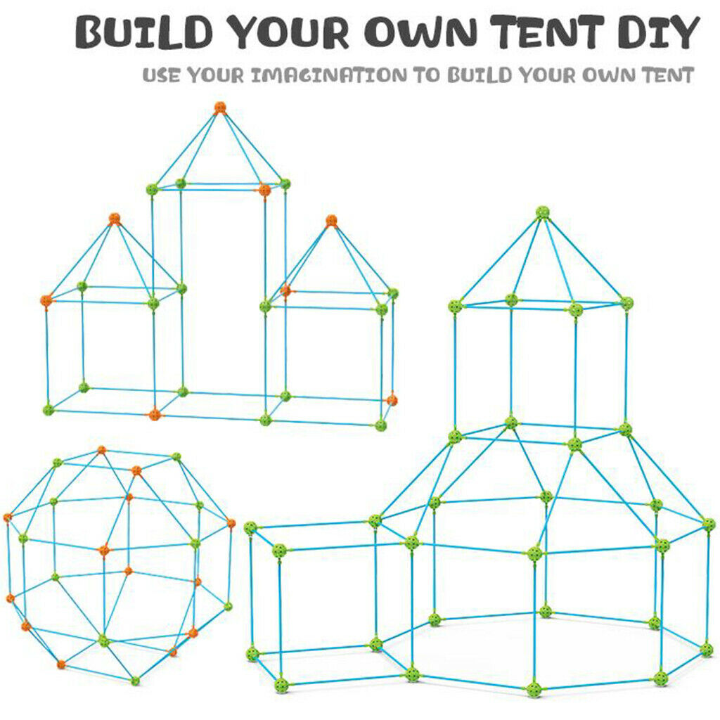 Building Kits 85Pieces Kids Construction Fort DIY Play Tent Toys for Kids