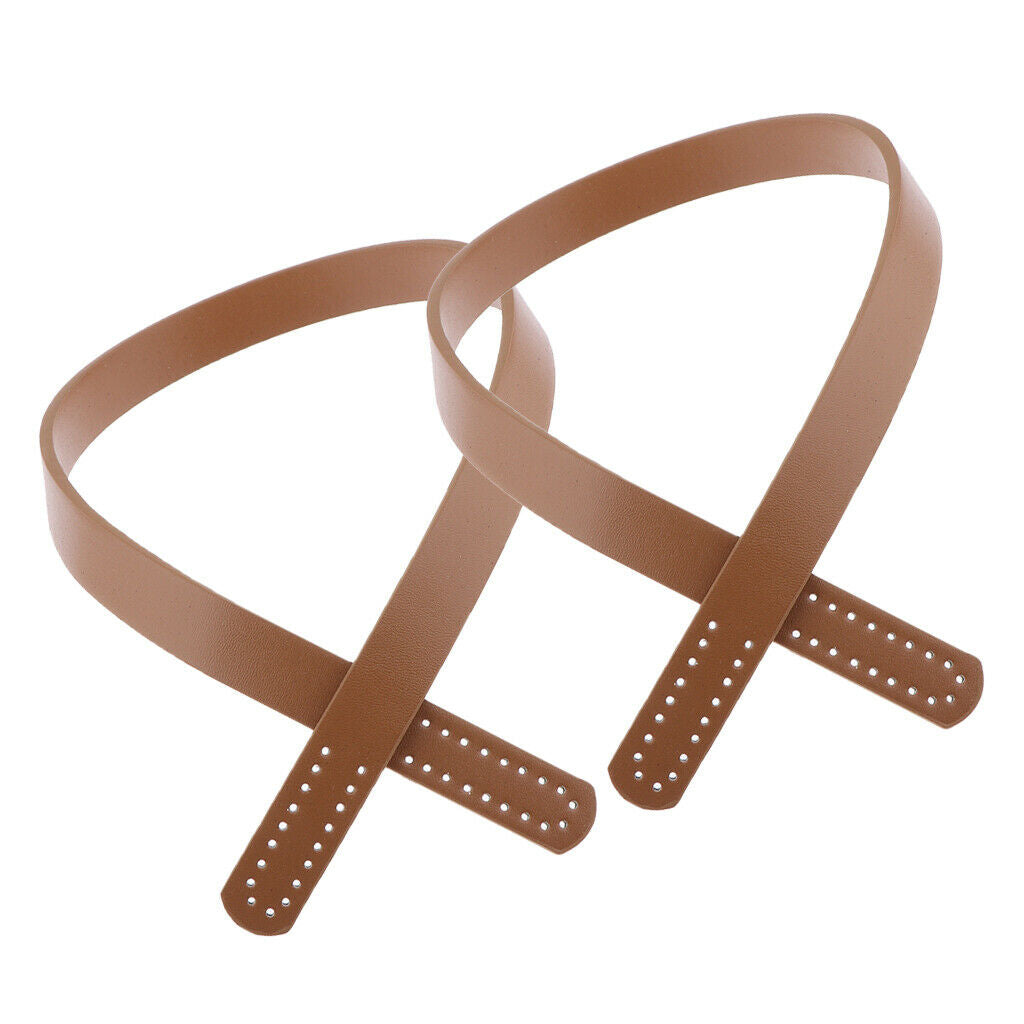 2pcs Replacement Leather Shoulder Bag Strap Camel Artificial Leather Handle