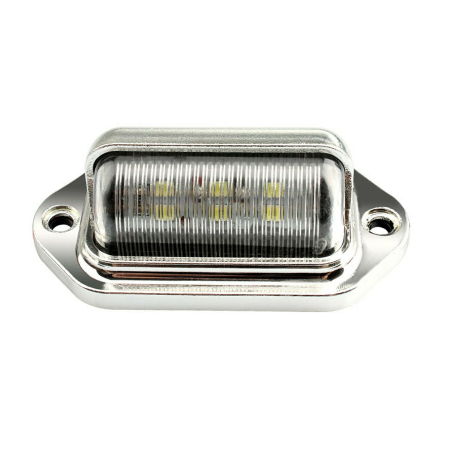 2x Chrome 6 LED License Plate Tag Light Lamp for Truck SUV Trailer Van Universal