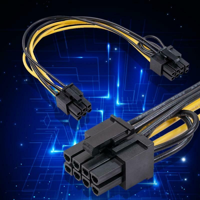 6pin to 6+2Pin Power Supply Pin Adapter Cable GPU 6 Pin Female  to 8Pin Female
