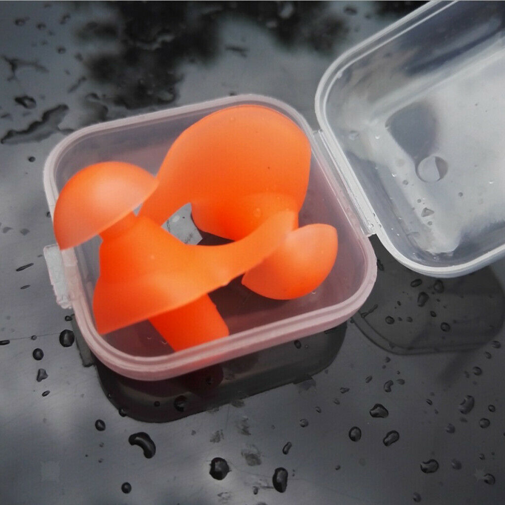 Swimming Ear Plug Spiral Diving Earplug Cancelling Reduction Reducer Orange