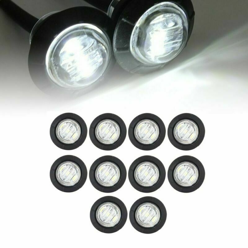 10X Smoked Round Side Marker lights 3/4"LED Bullet Light Truck Trailer White