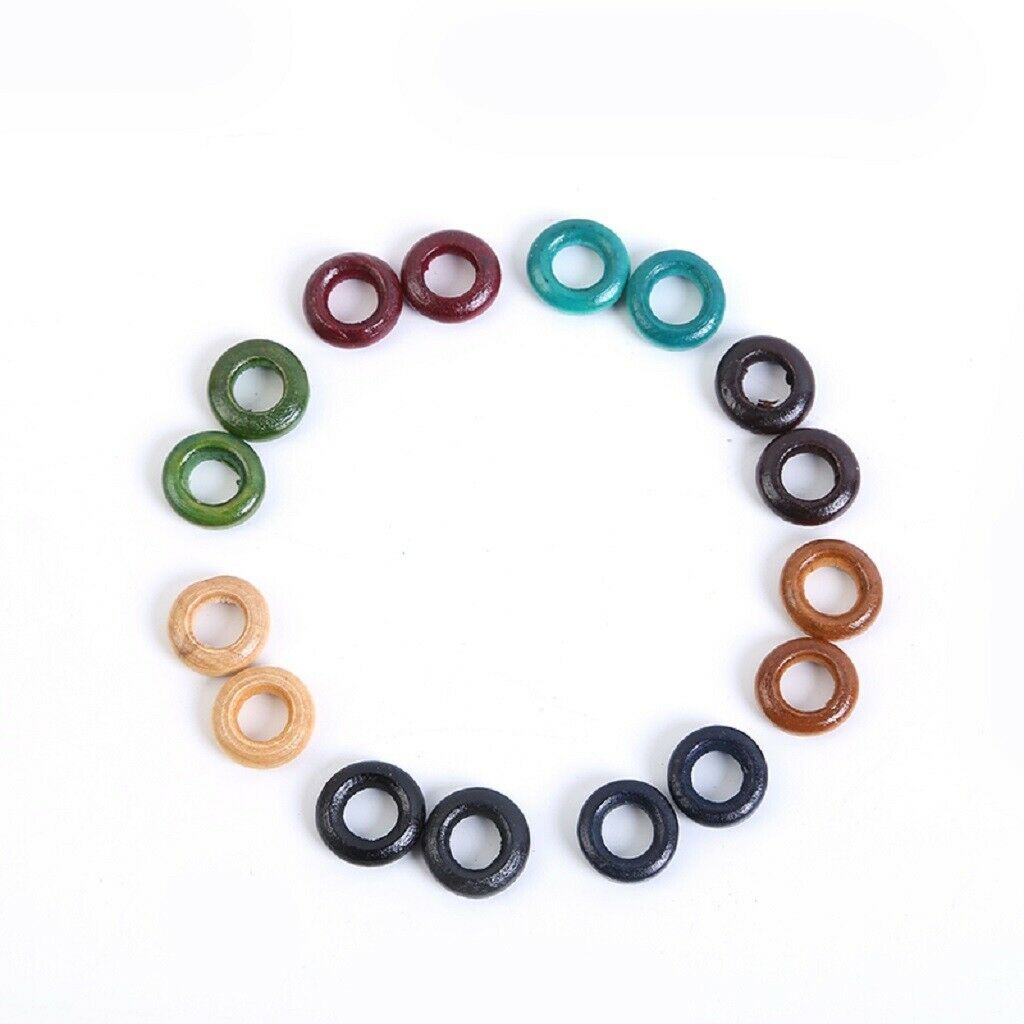 Hair Rings Dreadlock Hair Beads Hair Braid Pins Rings Wooden Cuff