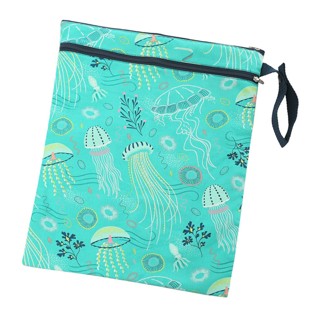 Waterproof Reusable Zip Pouch Infant Wet Dry Bag Cloth Diaper Nappy Green