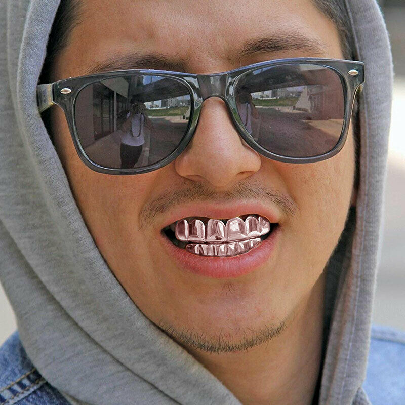 Pack of Teeth Style Hip Hop Grillz - Pink Golden - New