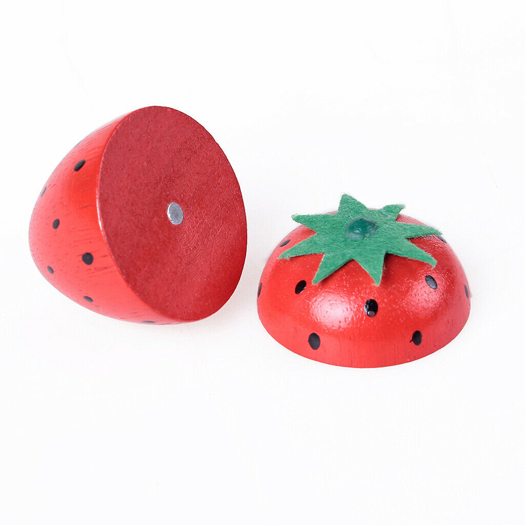Wooden Magnetic Connected Food Pretend Kitchen Food Cutting Toys Kids