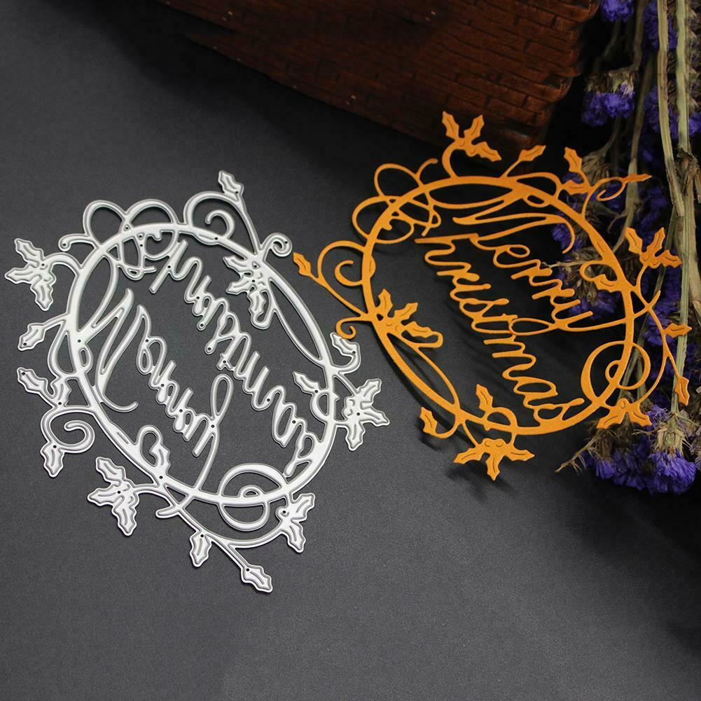 Christmas Words Cutting Die Stencil Scrapbooking Card Template DIY Craft @
