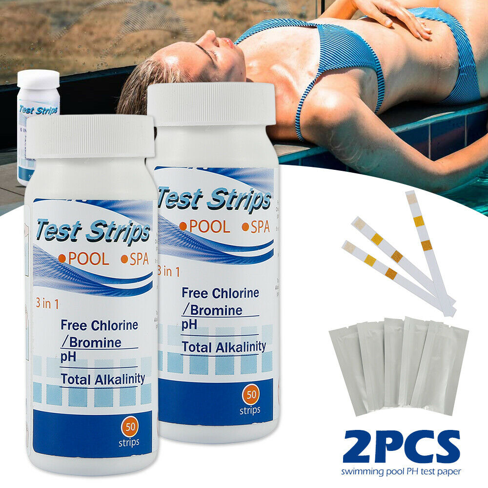 100x PH Chlorine Dip Test Strips Hot Tub SPA Swimming Pool Tester Paper US