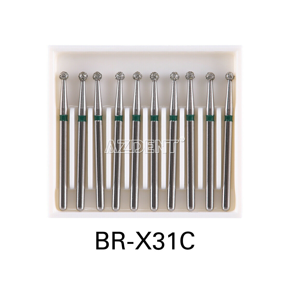 100X Dental Diamond Bur BR-X31S Ball Round FG 1.6mm for High Speed Handpiece