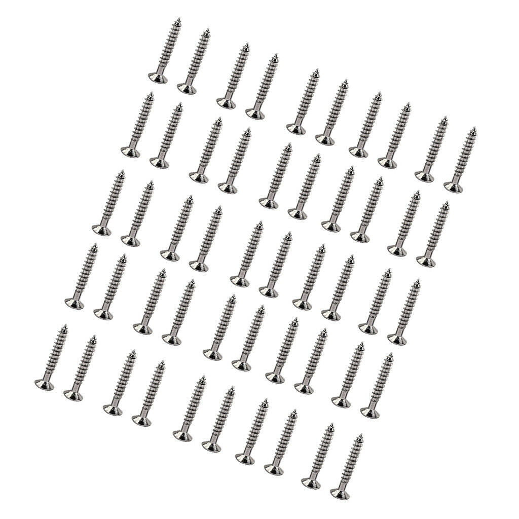 50 Pack Nickel Guitar Bridge Screws Tremolo Bridge Mounting Screws 3.5x25mm