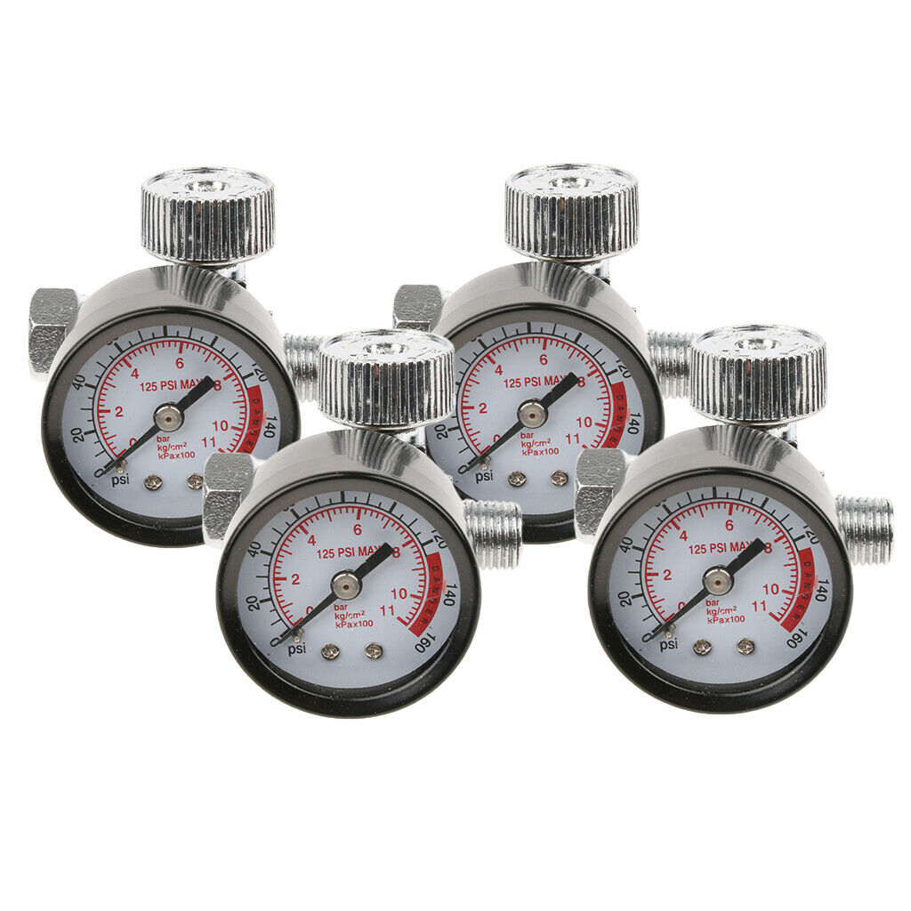 4x 1/4 Spray Gun Air Regulator with Pressure Gauge and Valve Pressure Switch