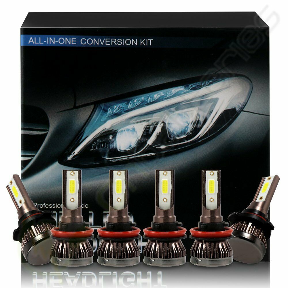 2X 9005 + 4X H11 LED Headlight High Low Beam Lamp+Fog Light Bulb 4000W WHITE