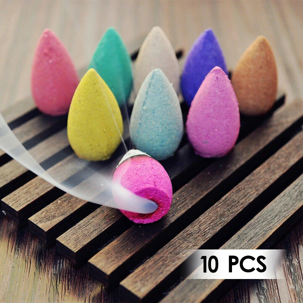 10 pcs Waterfall Backflow Incense Cones Cone for Meditation Home Yoga SPA