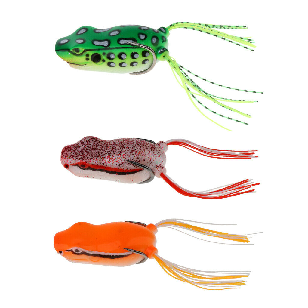 Lifelike Topwater Frog Fishing Lure Soft Crankbaits Hook Baits for Bass Pike