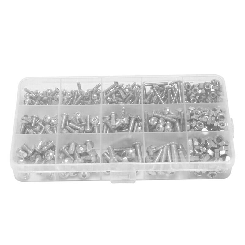 Screw and Nut Kit,Machine Screw and Nut Kit, 500 Pcs M3 M4 M5 Stainless Steel M8