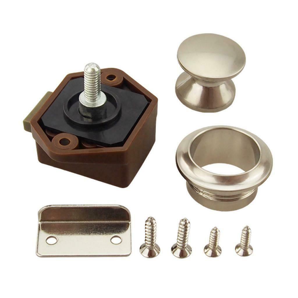 3-set Cabinet Push Button Press Drawer Cupboard Small Door Catch Lock Latch Bolt