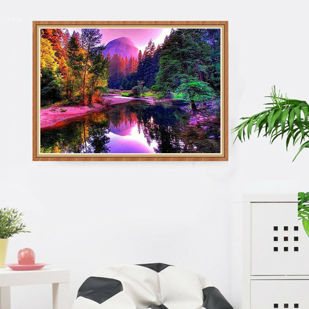 Romantic Landscape 5D Full Drill Diamond Painting Embroidery DIY Needlework @