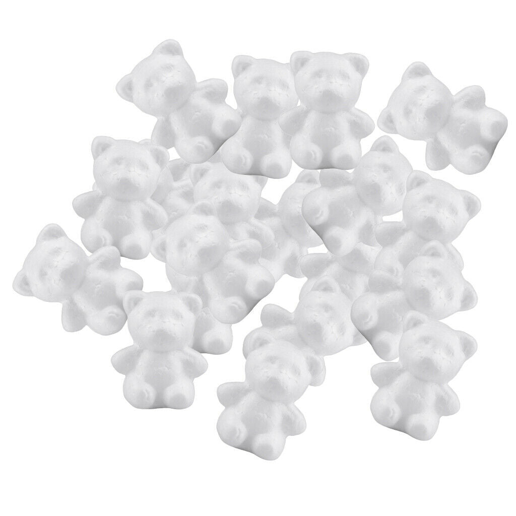 20Pcs Polystyrene Foam Board, Bear Polystyrene Foam Block, Smooth Craft Bricks